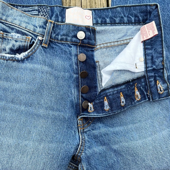 Revice Straight Leg Button Fly High Waist Medium Wash Jeans Size 27 - Picture 4 of 10